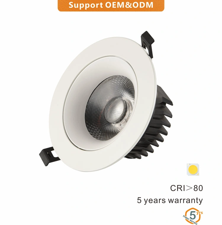 COB 25W 3200lm Cutout Dia150mm White Aluminum Recessed LED Downlight