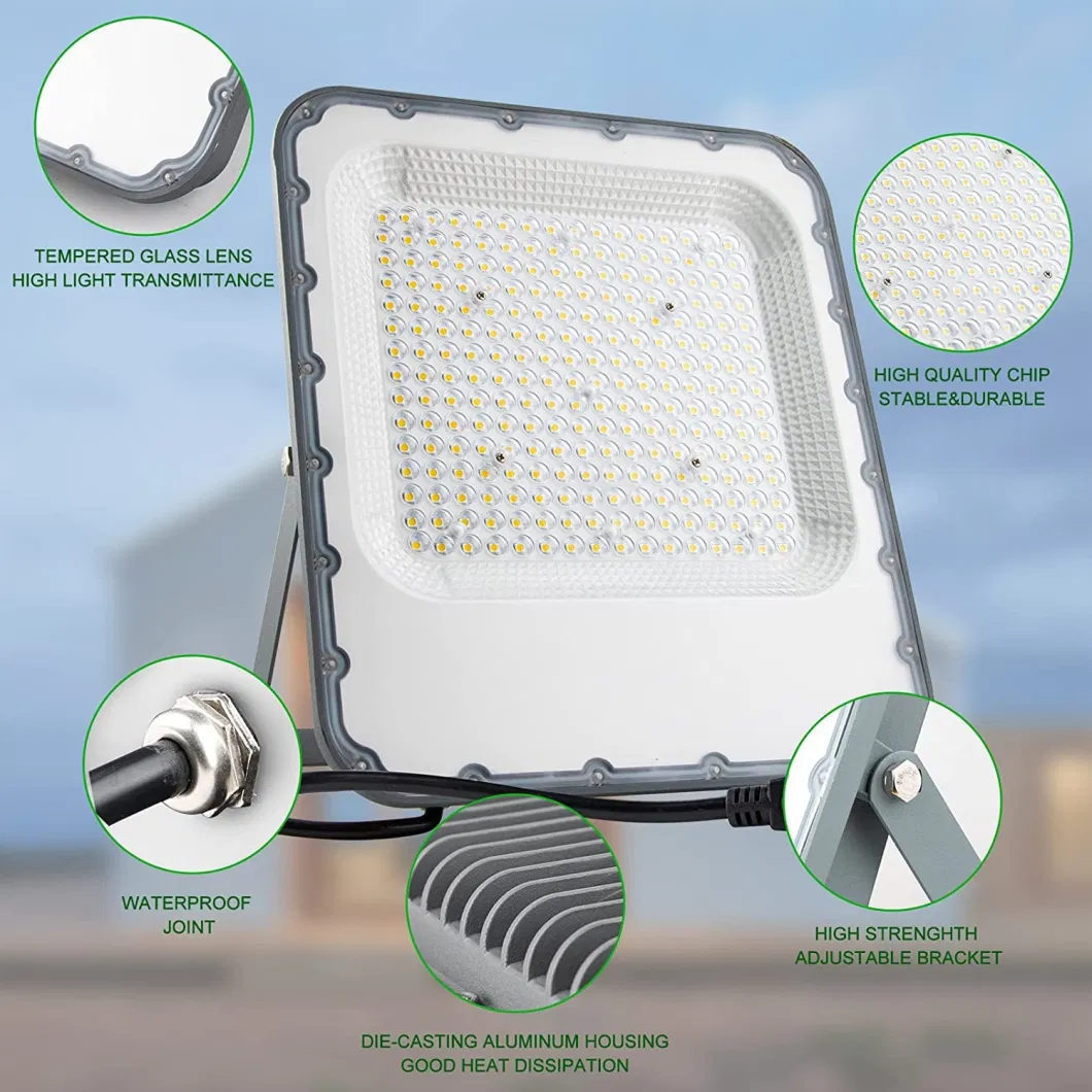 Floodlight Aluminum 50W 100W 200W Waterproof IP66 AC85-265V Project Tungsten Lamp Outdoor LED Flood Light